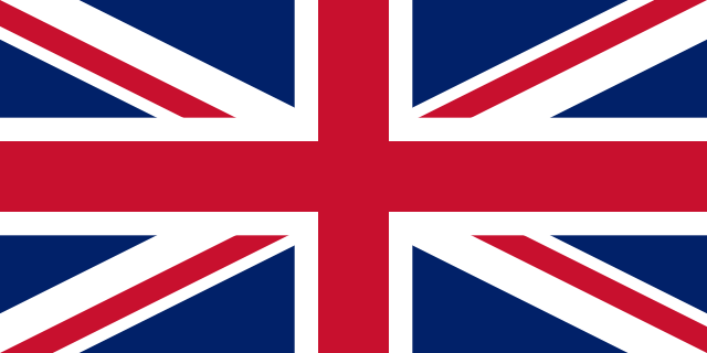The Union Jack flag of the United Kingdom featuring a blue field with red and white crosses.